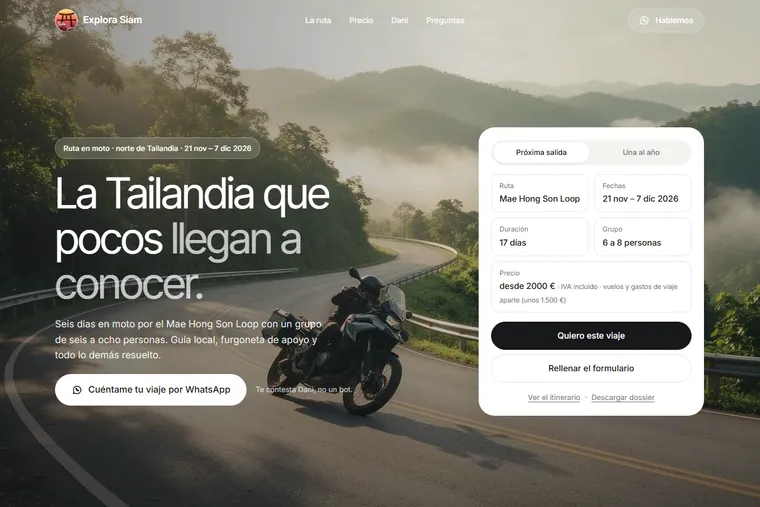 Explora Siam — diseño web en Cantabria